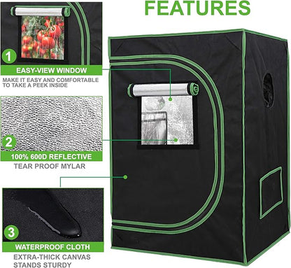 JungleA 2x2 Small Grow Tent, High Reflective Mylar Hydroponic Growing System - Image 4