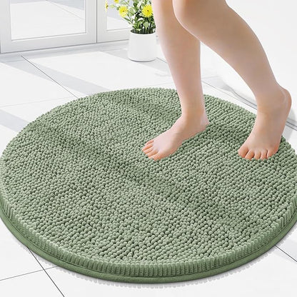 Smiry Luxury Chenille Round 24x24, Extra Soft and Absorbent Shaggy Bathroom Mat by Smiry