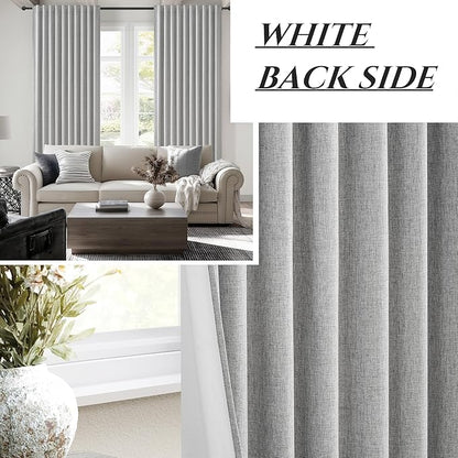 Grey Curtains 60 Inch Length Wide Pleated Blackout Curtain - Image 5