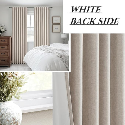 Grayish Flax Linen Blend Black Out Curtains 96 Inch Long - Image 6