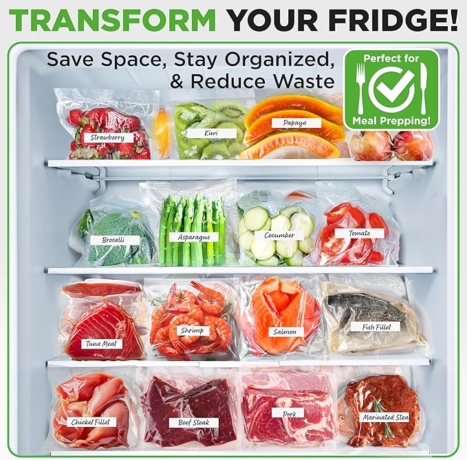 NutriChef Vacuum Sealer Bags 8x10 Rolls 2 Pack - Image 6