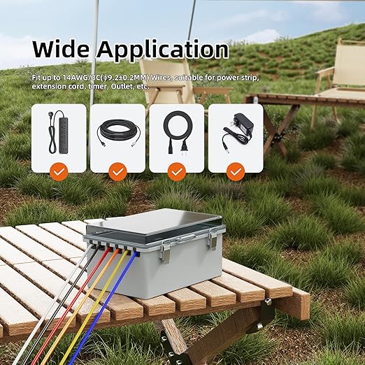 Joinfworld Waterproof Extension Cord Cover 11.4x7.5x5.5 Outdoor Electrical Box - Image 4