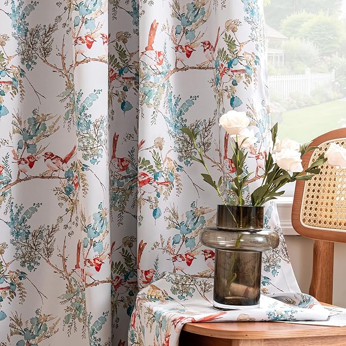 H.VERSAILTEX 100% Blackout Floral Curtains 84 inch Length 2 Panels Vintage - Image 8
