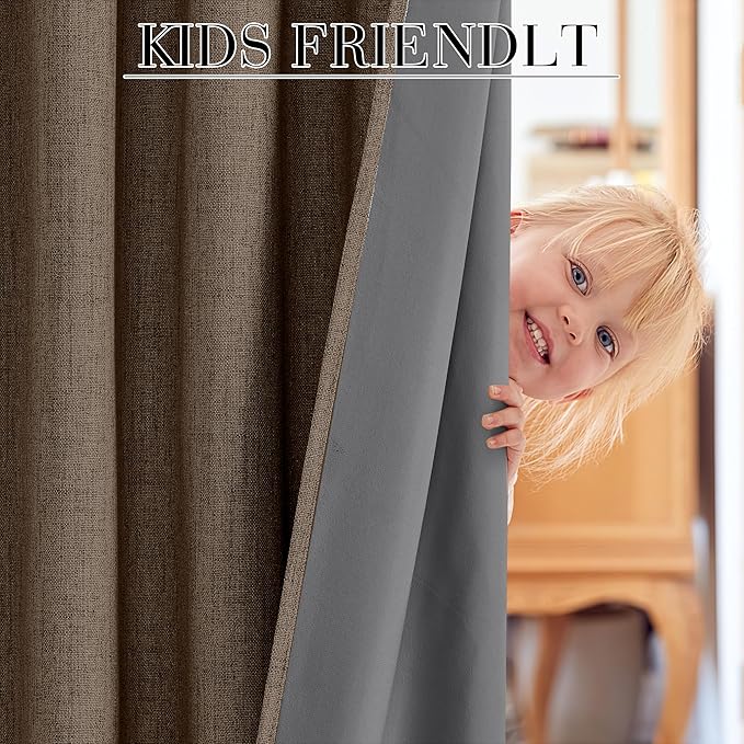 RYB HOME 100% Blackout Curtains 102 Inch Long, Thermal Insulated Window Curtains - Image 5