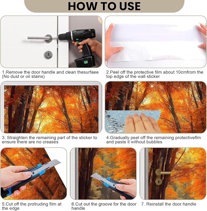 3D Door Decals Stickers, Peel Stick Wall Murals Vinyl Wallpaper Self-Adhesive - Image 5