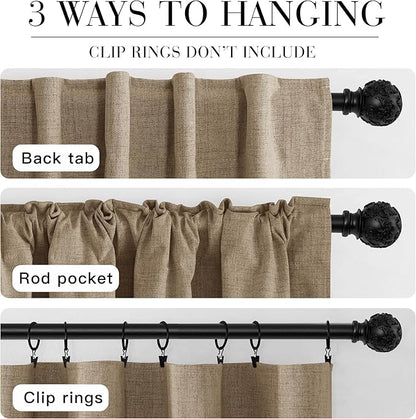 RYB HOME Linen Textured 100% Blackout Curtains - Image 7