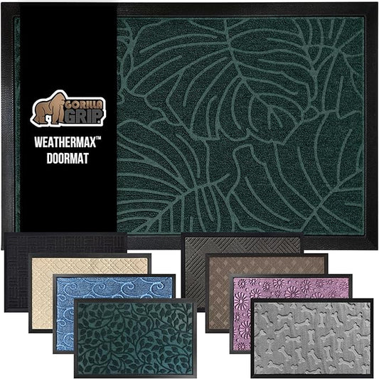GORILLA GRIP 100% Waterproof All-Season WeatherMax Doormat 35x23, US Designed by GorillaGrip