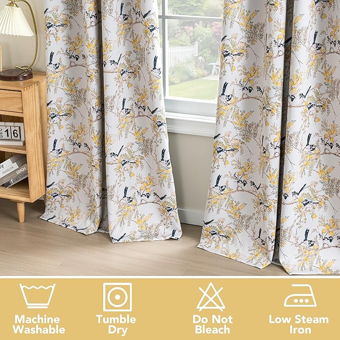 H.VERSAILTEX Floral 100% Blackout Curtains 63 inch Length 2 Panels Vintage - Image 6