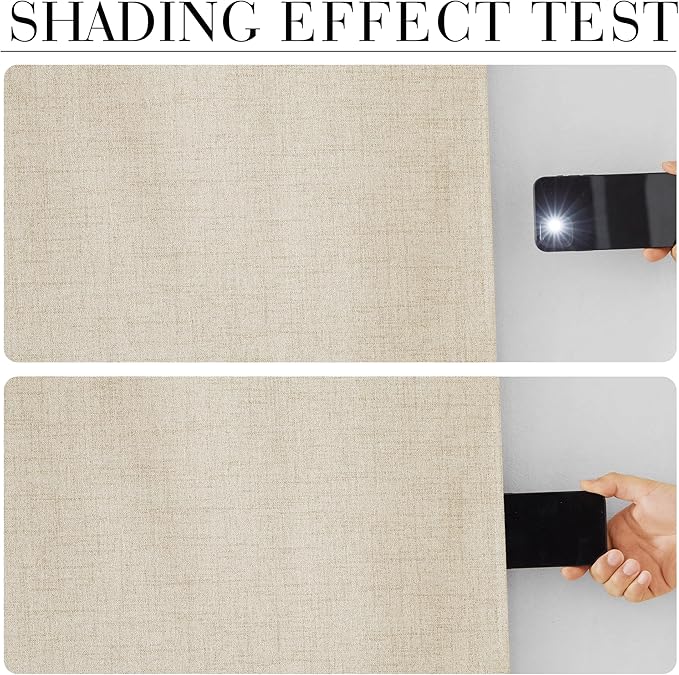 RYB HOME Warm Sand 100% Blackout Curtains - Image 3