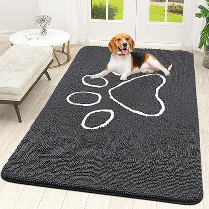 OLANLY Dog Door Mat for Muddy Paws 70x46, Paw Print Design, Absorbs Moisture by OLANLY