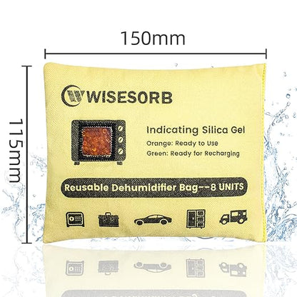 240G 2 Pack Reusable Silica Gel Desiccant Dehumidifier Bags, Color Indicating - Image 3