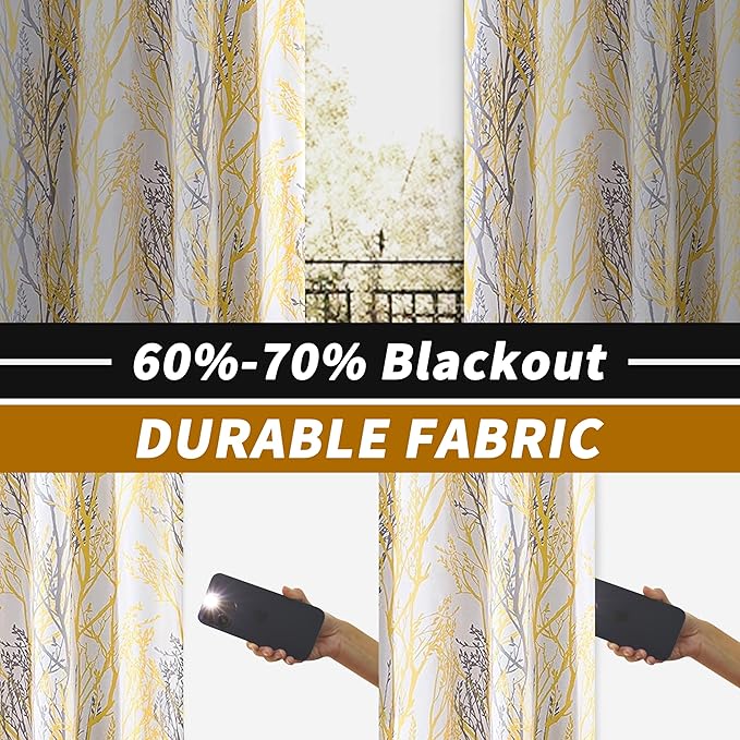 DriftAway Tree Branch Blackout Curtains Double Layer 84 Inches Long - Image 2
