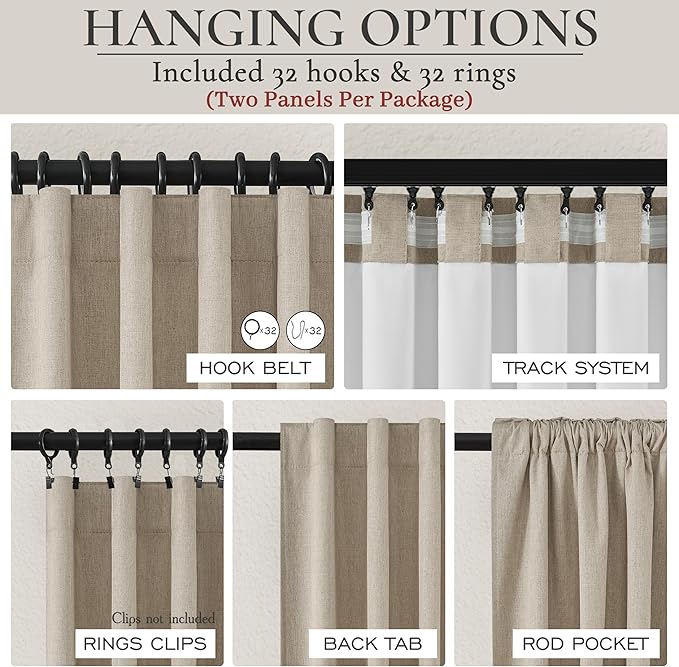 GreyBeige Modern Neutral 92 Inch Blackout Sliding Glass Door Curtains Light and - Image 5