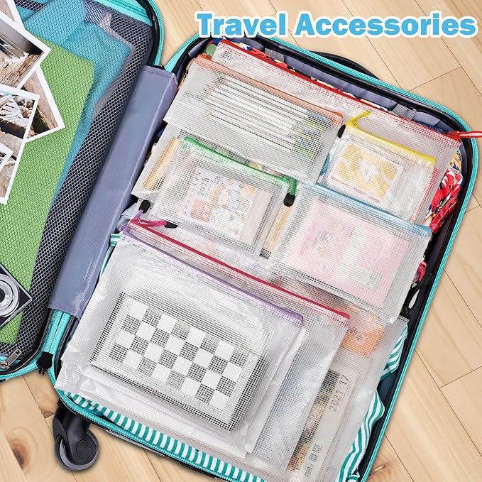 20 Pack Mesh Zipper Pouch Bags, 9 Sizes Waterproof Zipper Pouches - Image 5