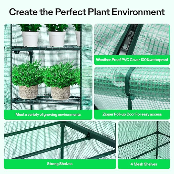 VIVOSUN Mini 4-Tier Greenhouse - Image 4