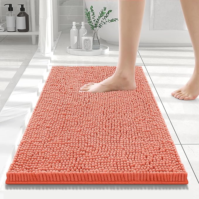 Smiry Luxury Chenille Bathroom Rugs 24x16, Extra Soft and Absorbent Shaggy Bath by Smiry