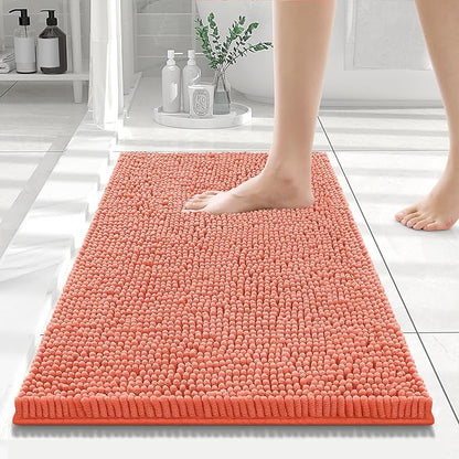 Smiry Luxury Chenille Bathroom Rugs 24x16, Extra Soft and Absorbent Shaggy Bath by Smiry