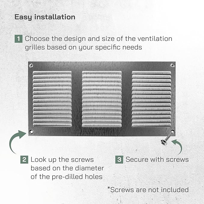 Vent Systems 12" x 6" Inch Scratch Resistant Galvanized Metal Vent Cover - Image 4