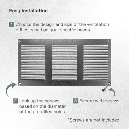 Vent Systems 12" x 6" Inch Scratch Resistant Galvanized Metal Vent Cover - Image 4