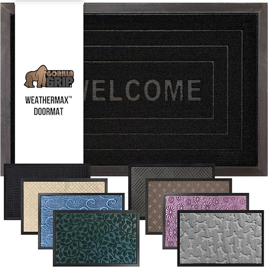 GORILLA GRIP 100% Waterproof All-Season WeatherMax Doormat, US Designed Natural by GorillaGrip