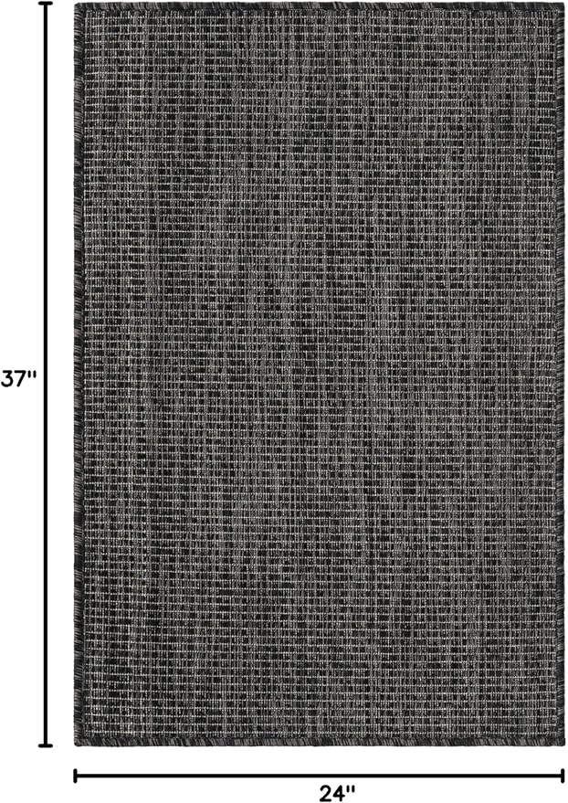 Unique Loom Collection Casual Transitional Solid Heathered Indoor/Outdoor - Image 2