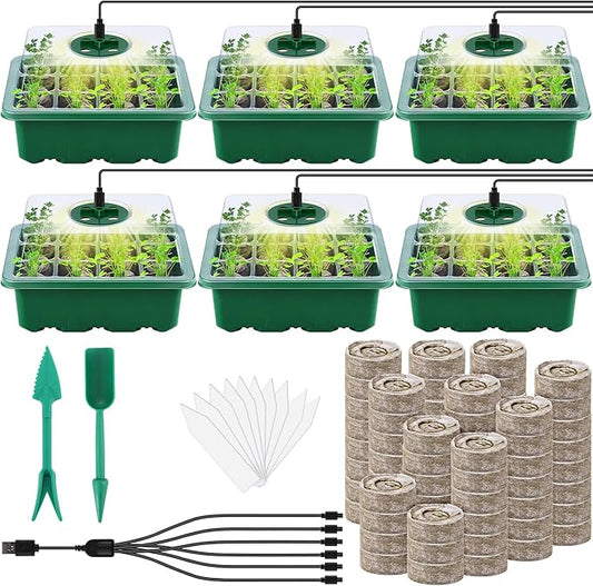 6 Pack Seed Starter Tray Kit by Hahood