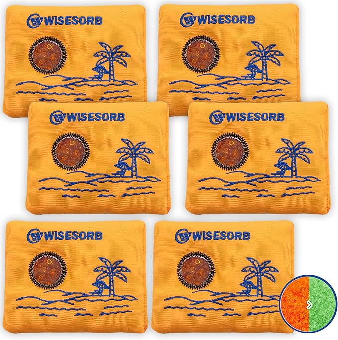50g x 6 Packs Rechargeable Desiccant Packs, Moisture Absorber by Wisesorb