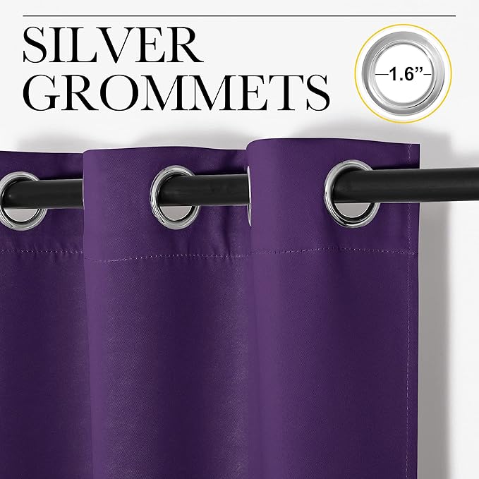 NICETOWN Blackout Window Curtain Short, 55W x 86L, Sold Individually, Royal - Image 3