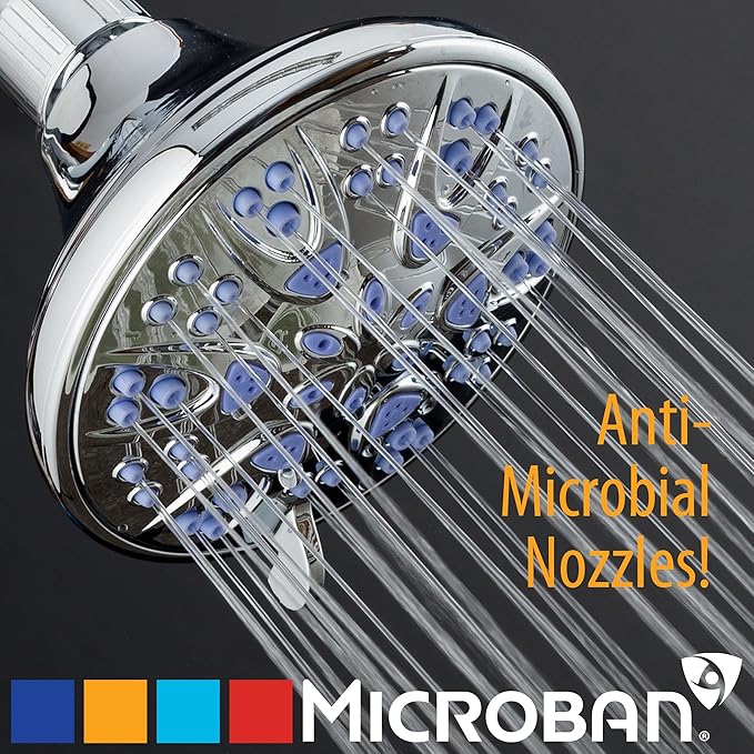 AquaDance Antimicrobial – Anti-Clog High-Pressure 6-Setting Shower Head - Image 4