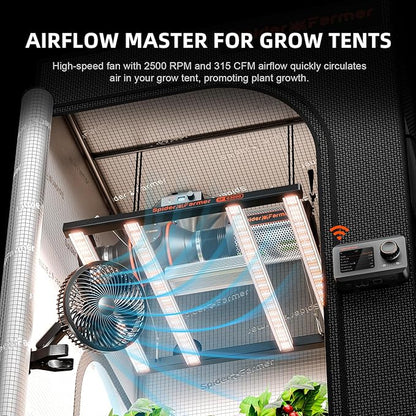 Spider Farmer 2-Pack Grow Tent Clip Fan 6", EC Motor, Custom 10 Dynamic Wind - Image 2