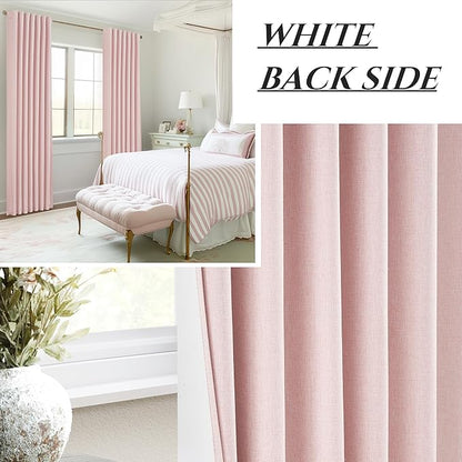 Extra Long Light Baby Pink Blackout Drapes 120 Inches Long 2 Panels - Image 6