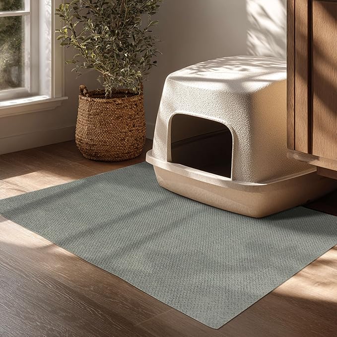 Mohawk Home Litter Box Moisture Barrier Mat Utility Solid Gray 2' X 3' Other by MohawkHome