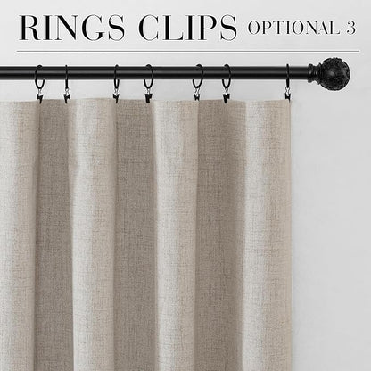 RYB HOME Natural Beige 100% Blackout Short Curtains 45 inch Length 52 Width - Image 8