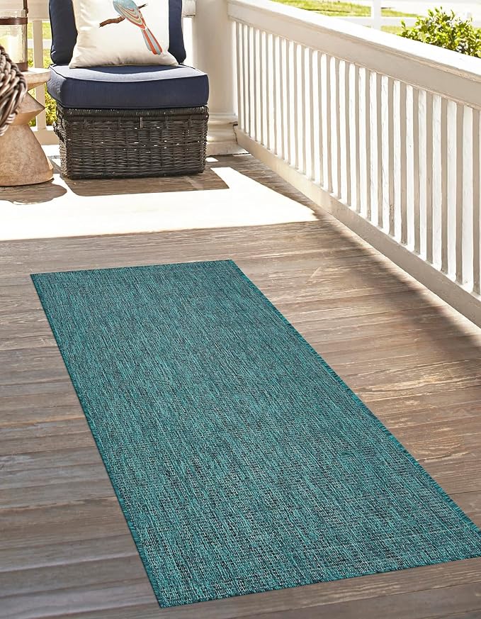 Unique Loom Collection Casual Transitional Solid Heathered Indoor/Outdoor - Image 2