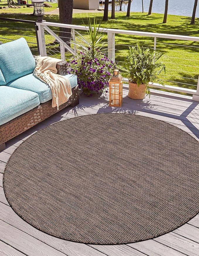 Unique Loom Outdoor Solid Collection Area Rug - Image 5