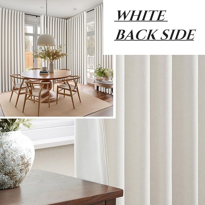Birch Blackout Curtains 60 Inches Extra Wide Cute Linen 84 Inch Length - Image 6