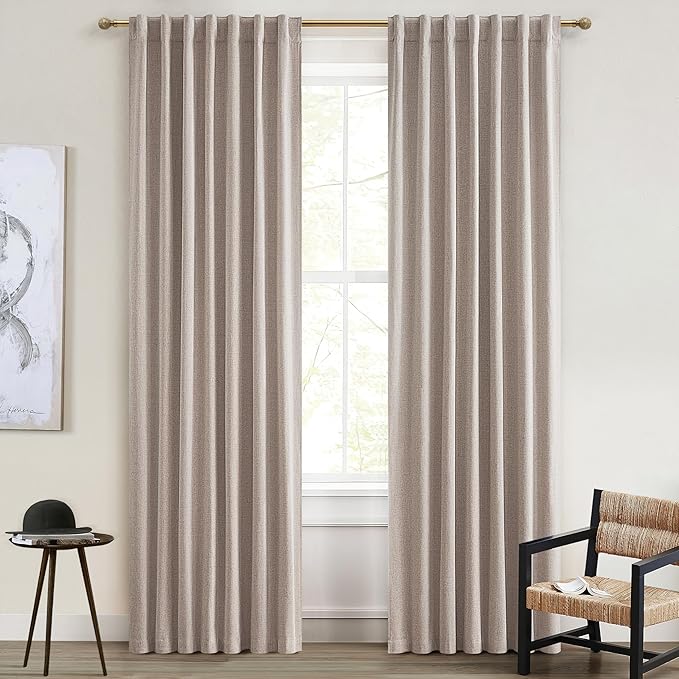 Dining Room Long Curtains 108 Inches Set of 2, 100 Inch WideLinen Living Room - Image 8