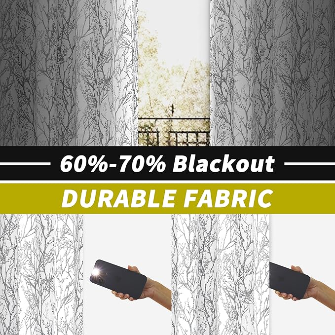 DriftAway Tree Branch Blackout Curtains Double Layer 102 Inches Long - Image 3