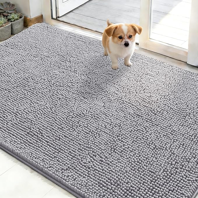 OLANLY Dog Door Mat for Muddy Paws 48x30, Absorbs Moisture and Dirt, Absorbent by OLANLY