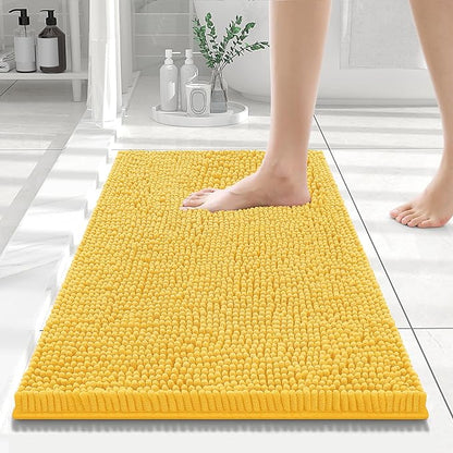 Smiry Luxury Chenille Bathroom Rugs 24x16, Extra Soft and Absorbent Shaggy Bath by Smiry