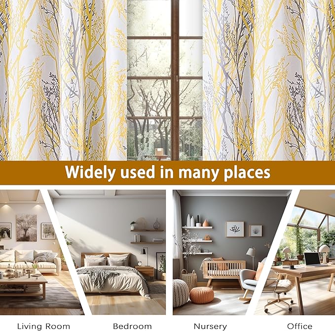 DriftAway Tree Branch Blackout Curtains Double Layer 84 Inches Long - Image 3