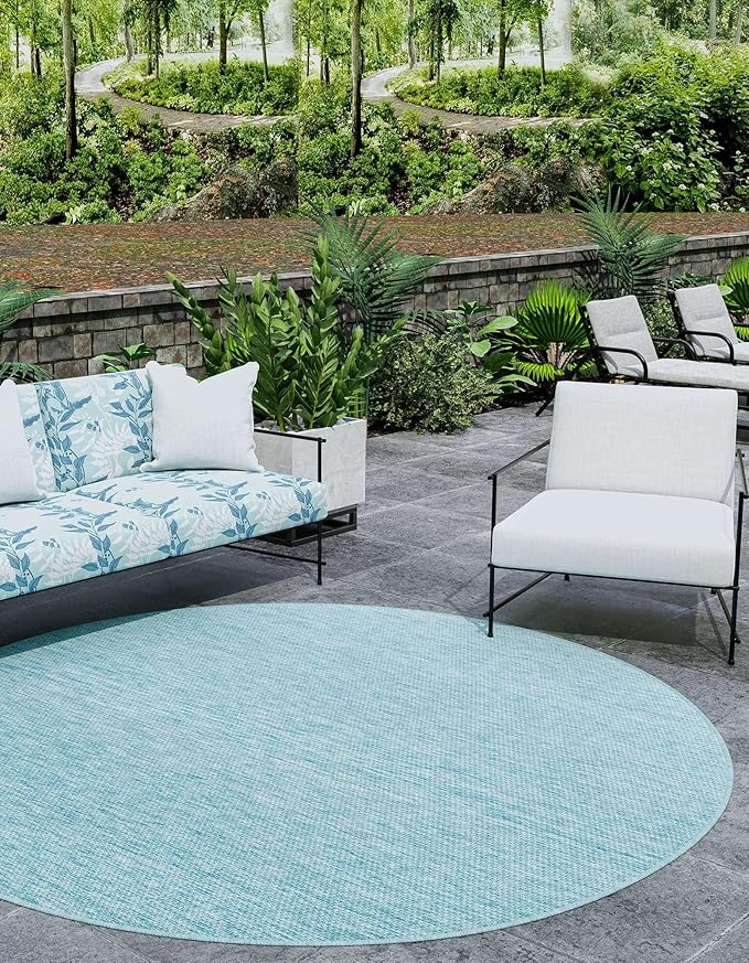 Unique Loom Collection Casual Transitional Solid Heathered Indoor/Outdoor - Image 3