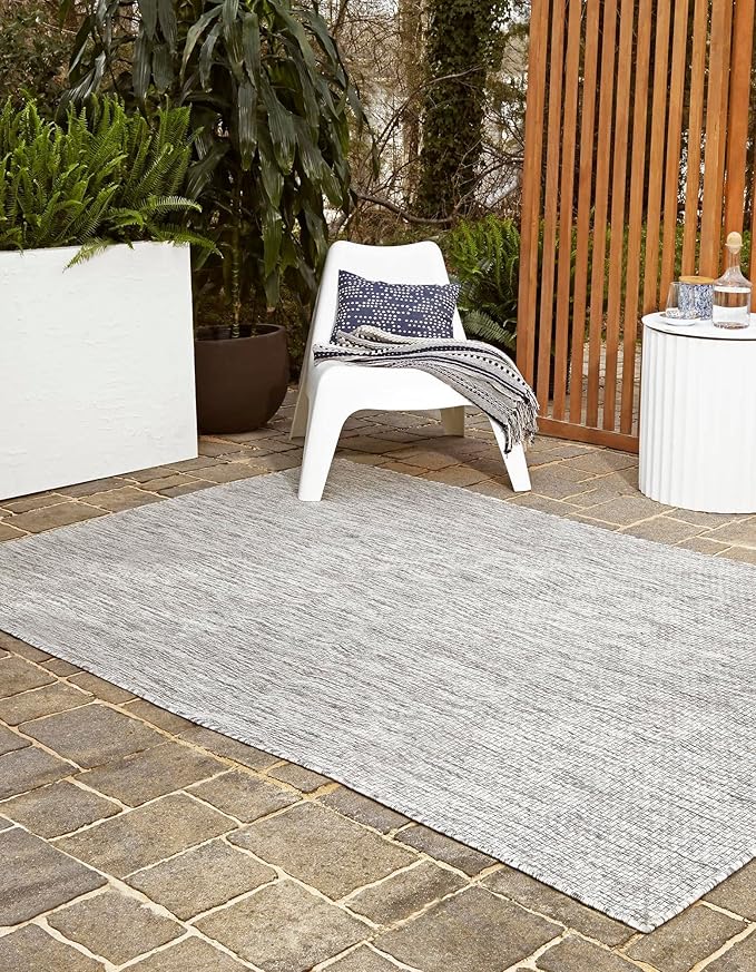 Unique Loom Collection Casual Transitional Solid Heathered Indoor/Outdoor - Image 2