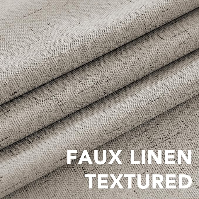 H.VERSAILTEX Linen Blackout Curtains 108 Inches Long 100% Blackout Thermal - Image 4