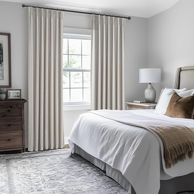 Light Brown Linen Curtains for Living Room, Beautiful Pinch Pleated 96 Inches - Image 6