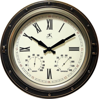 Infinity Instruments Forecaster Indoor/Outdoor Wall Clock, Thermometer by InfinityInstruments