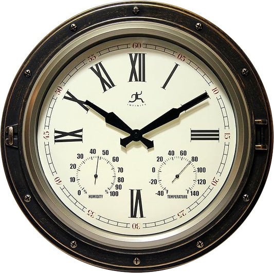 Infinity Instruments Forecaster Indoor/Outdoor Wall Clock, Thermometer by InfinityInstruments