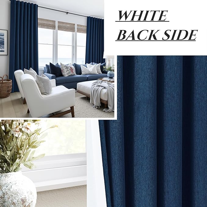 Navy Blue Blackout Curtains 86 Inch Length - Image 7