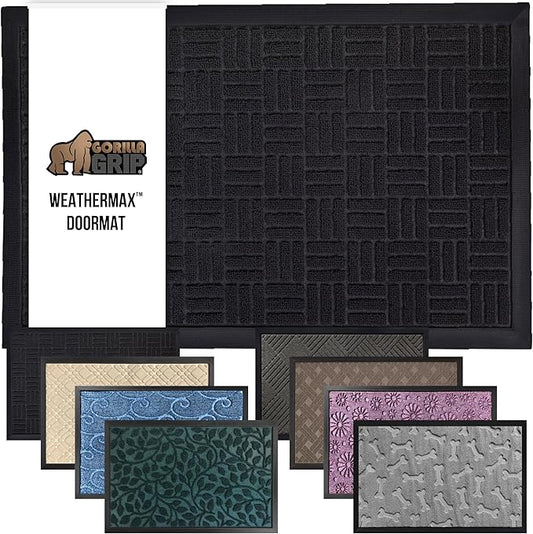 GORILLA GRIP 100% Waterproof All-Season WeatherMax Doormat, US Designed Natural by GorillaGrip