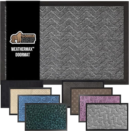 GORILLA GRIP 100% Waterproof All-Season WeatherMax Doormat, US Designed Natural by GorillaGrip